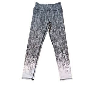 Evolution and Creation Women's Leggings Black and White Ombre Print Small